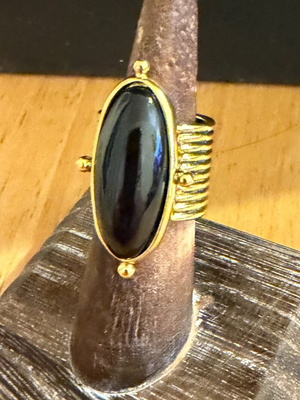 Sundance Black Oval Cabochon Statement Ring
